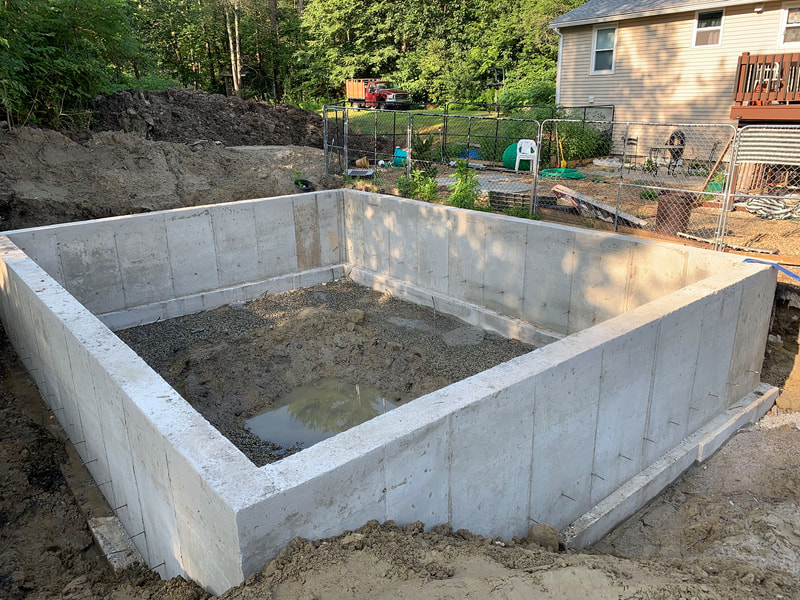 Finished concrete foundation